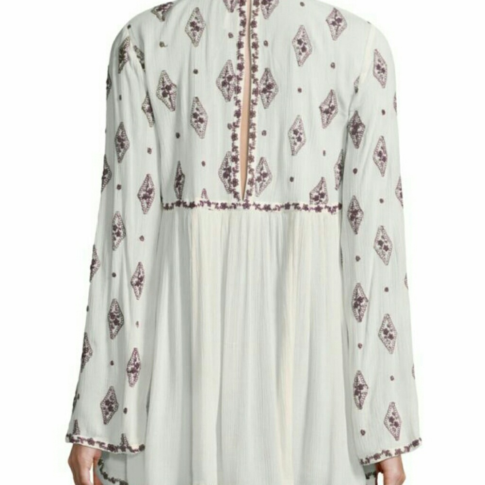 Free People red and white floral tunic size Xs - Picture 2 of 8
